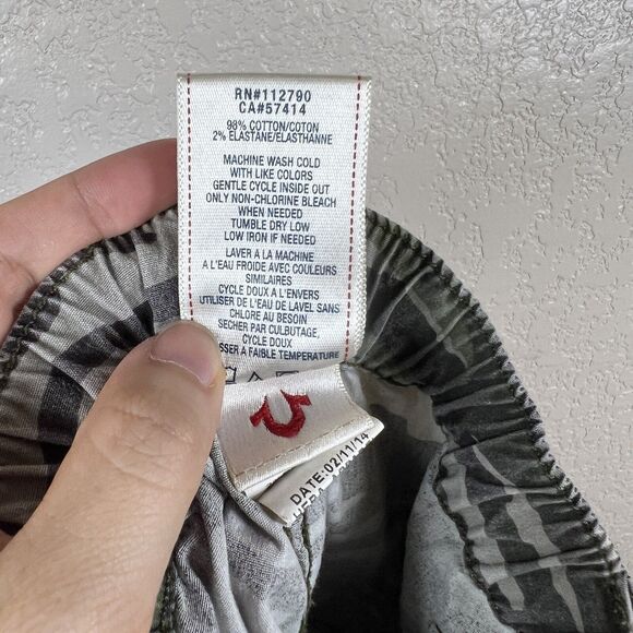 True Religion Womens Camo Jogger Pants Size Small Green Drawstring Y2K - Picture 5 of 7